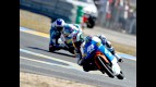 Espargaró riding ahead of Terol in Le Mans