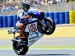 Jorge Lorenzo pulls off a wheelie in Le Mans