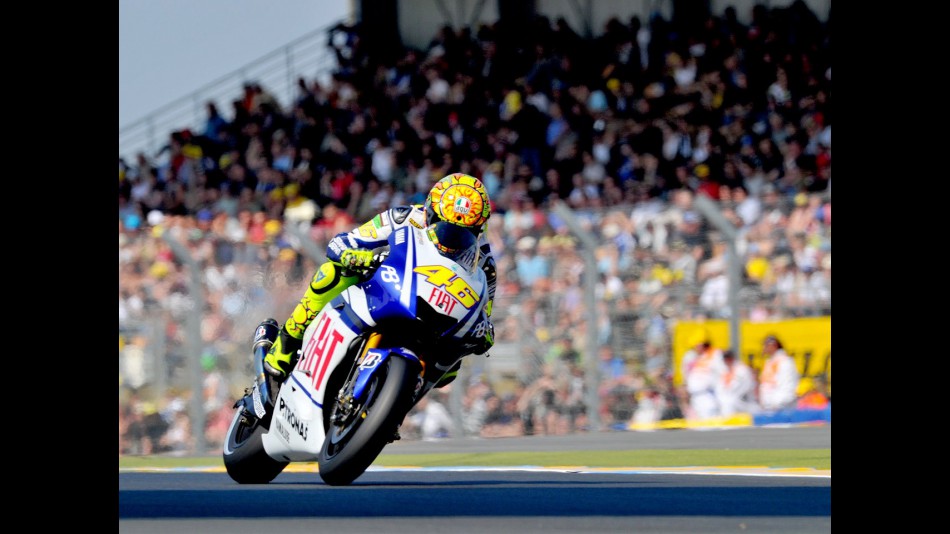 Valentino Rossi in action in Le Mans
