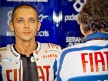 Valentino Rossi in the Fiat Yamaha garage