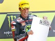Toni Elias on the podium in Le Mans