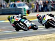 Iannone riding ahead of Corsi in Le Mans