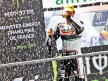 Simone Corsi on the podium in Le Mans