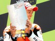Andrea Dovizioso on the podium in Le Mans