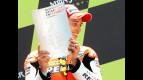 Andrea Dovizioso on the podium in Le Mans