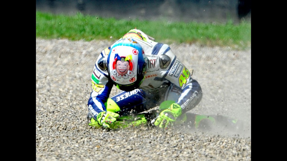 Rossi crashes during FP2 in Mugello