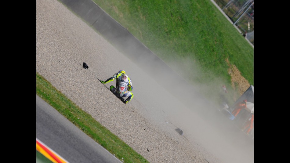Rossi crashes during FP2 in Mugello
