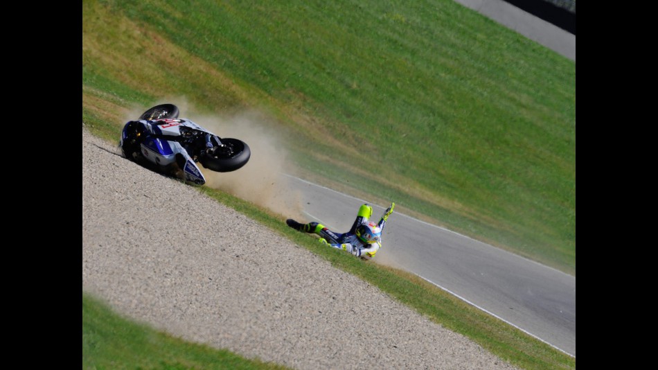 Rossi crashes during FP2 in Mugello