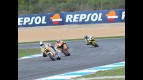 Randy de Puniet riding ahead of Pedrosa and Edwards at Estoril