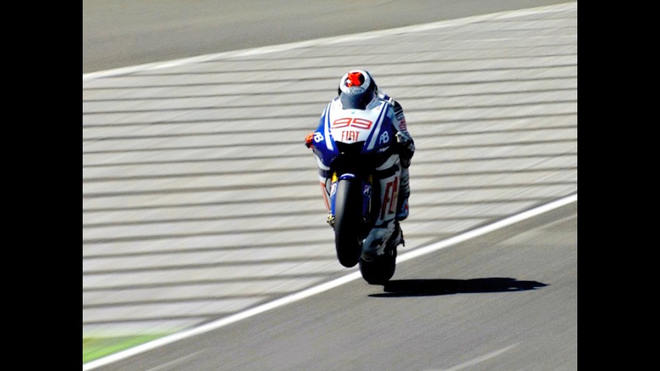 Lorenzo in action during FP2 at Mugello