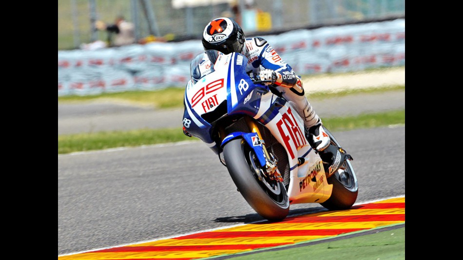 Jorge Lorenzo in action during the QP in Mugello