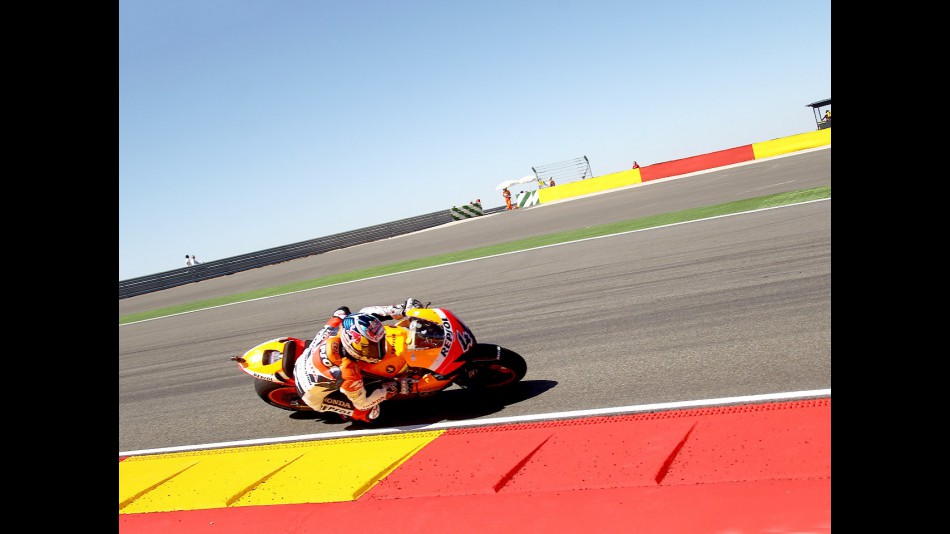 Andrea Dovizioso in action at Motorland Aragón