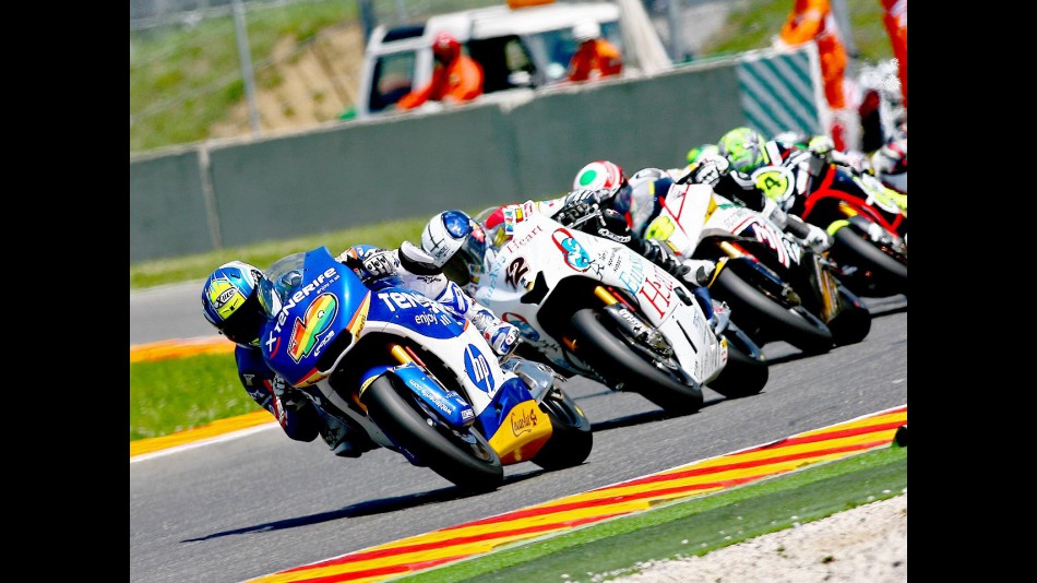 Sergio Gadea riding ahead of Moto2 riders