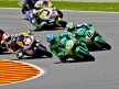 Andrea Iannone riding ahead of Moto2 group in Mugello