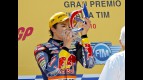 Marc Márquez on the  podium in Mugello
