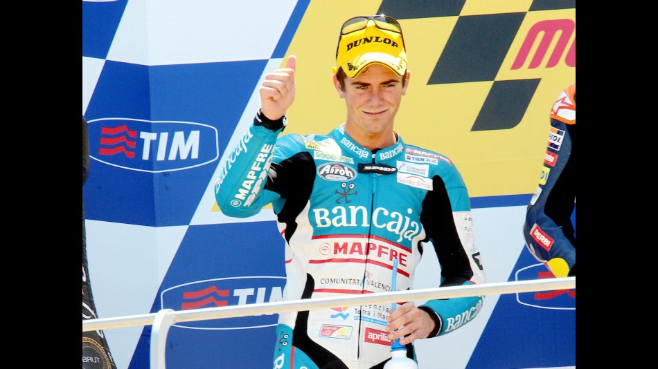 Nico Terol on the podium in Mugello