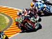 Toni Elias riding ahead of Moto2 group in Mugello