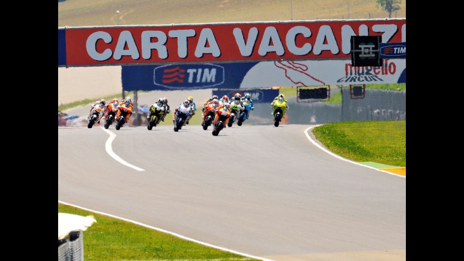 MotoGP group in action in Mugello