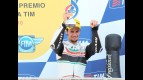 Simone Corsi on the podium in Mugello