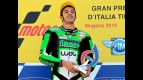 Andrea Iannone on the podium in Mugello
