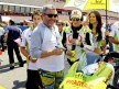 Product designer Phillip Starck and Aleix Espargaró at the grid in Mugello
