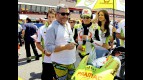 Product designer Phillip Starck and Aleix Espargaró at the grid in Mugello