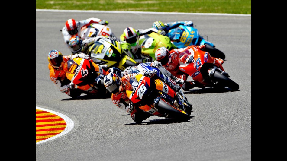 MotoGP group in action in Mugello