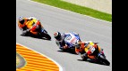 Pedrosa riding ahead of Lorenzo and Dovizioso during the Race at Mugello
