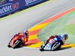 Lorenzo riding ahead of Hayden at Motorland Aragón