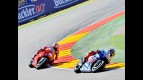 Lorenzo riding ahead of Hayden at Motorland Aragón