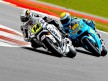 Randy de Puniet riding ahead of Bautista at Silverstone