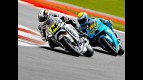 Randy de Puniet riding ahead of Bautista at Silverstone