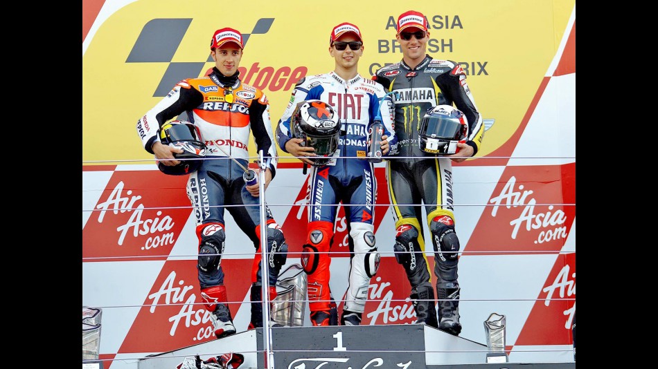 Dovizioso, Lorenzo and Spies on the podium at Silverstone