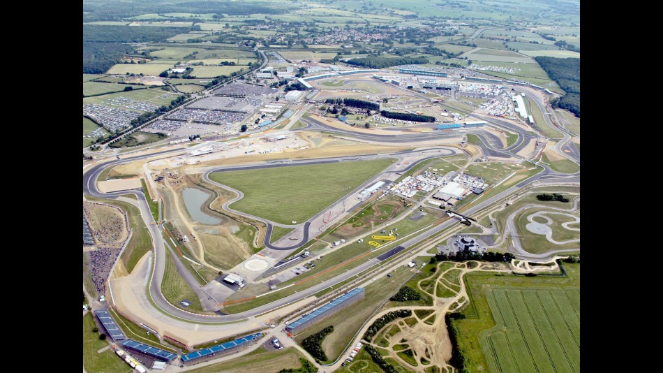Aerial view of Silverstone circuit