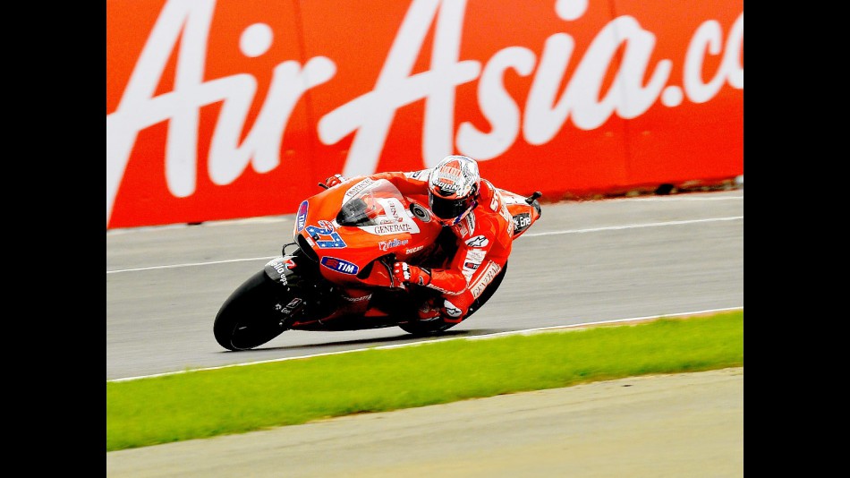 Casey Stoner in action at Silverstone