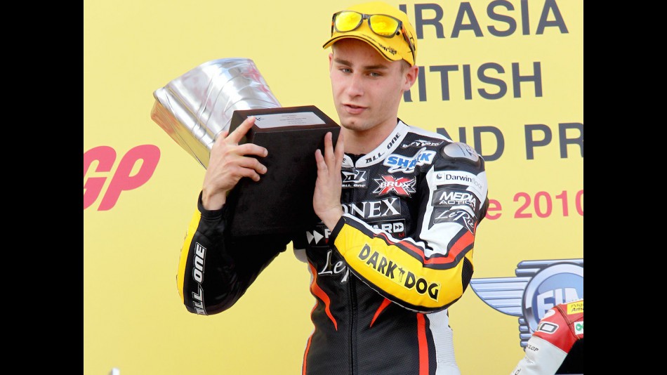 Jules Cluzel on the podium at Silverstone