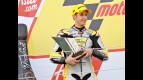 Thomas Luthi on the podium at Silverstone