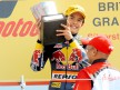 Marc Marquez on the podium at Silverstone