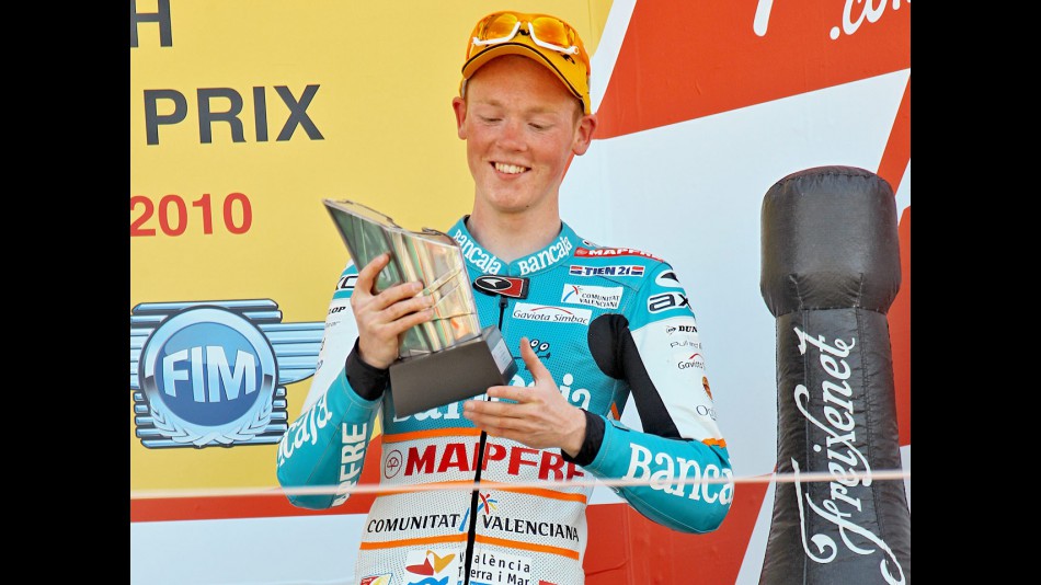 Bradley Smith on the podium at Silverstone