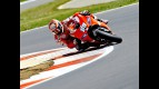Nicky Hayden in action at Silverstone