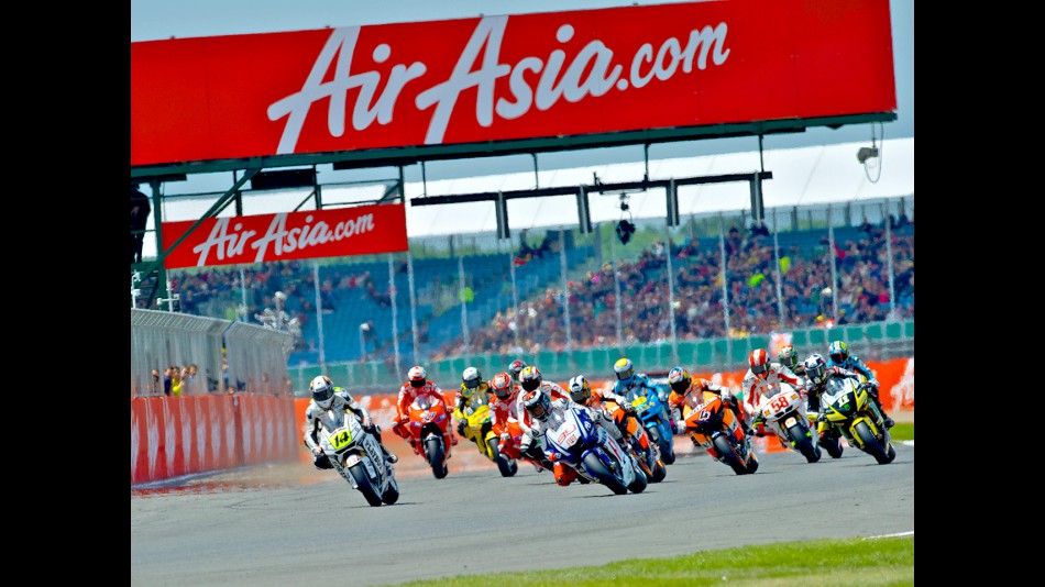 MotoGP group in action at Silverstone