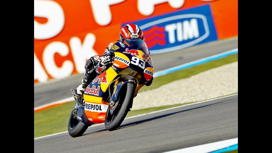 Marc Marquez in action in Assen