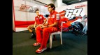 Nicky Hayden and crew chief Juan Martínez in the Ducati garage