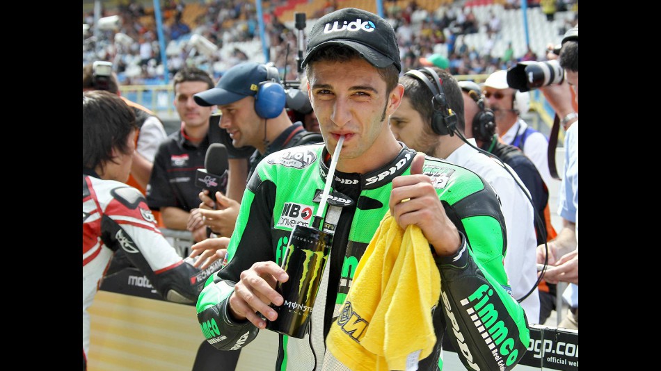 Andrea Iannone in the parc fermé in Assen