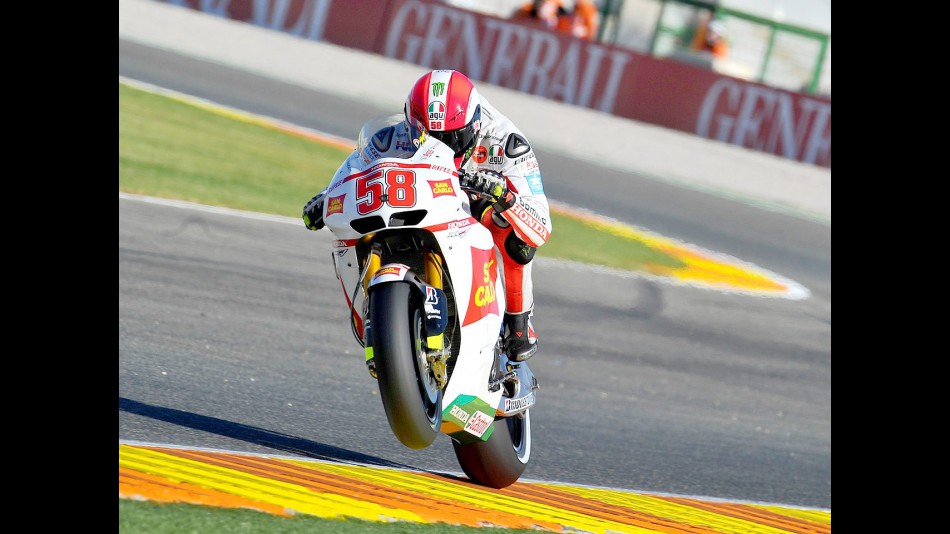 Marco Simoncelli in action in Valencia