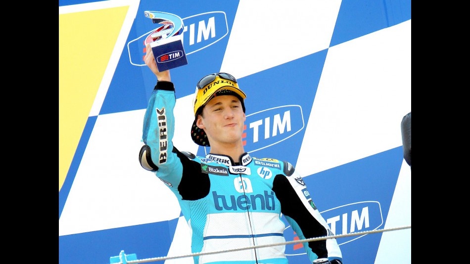 pol Espargaró on the podium in Assen