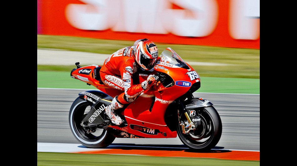 Nicky Hayden in action in Assen