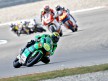 Andrea Iannone riding ahead of Moto2 group in Assen