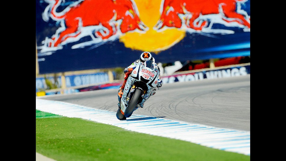 Jorge Lorenzo in action in Laguna Seca