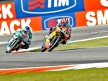 Marquez riding ahead of Terol during the race at Assen